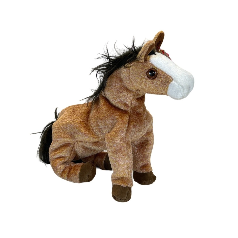 Ty Beanie Baby Horse Pony Oats Mini Plush Toy Brown Original Tag